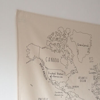 Large World Map Wall Hanging, 4 of 7