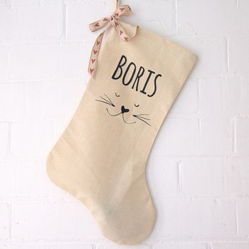 Cat Personalised Christmas Stocking, 2 of 5