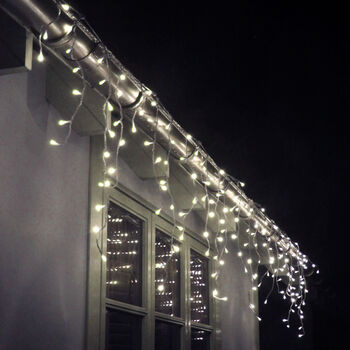 Snowing Warm White Icicle Christmas Lights, 3 of 4