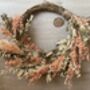 Handcrafted Artisan Coral Dried Flower Wreath, thumbnail 1 of 5