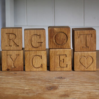 Personalised Wooden Baby Name Blocks| Six Blocks Minimum, 10 of 12