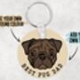 Personalised Pug Keyring, thumbnail 2 of 6