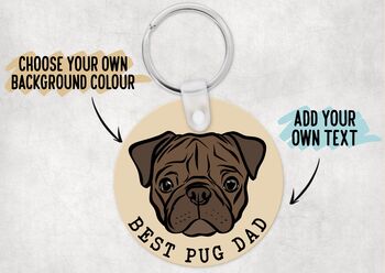 Personalised Pug Keyring, 2 of 6