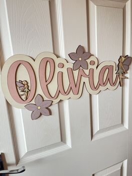 Large Wooden Name Sign For Kids Bedroom Personalised, 8 of 12