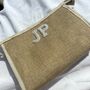 Personalised Canvas Jute Clutch Pouch Makeup Bag, thumbnail 2 of 5