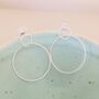 Silver Plated Large Double Hoop Earrings, thumbnail 3 of 6