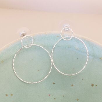 Silver Plated Large Double Hoop Earrings, 3 of 6