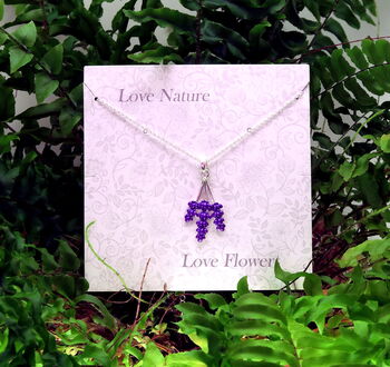Lavender Purple Flower Pendant Necklace, 3 of 4