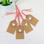 Pack Of Four Handmade Clear Glass Heart Gift Tags, thumbnail 1 of 5