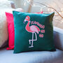 Funny Flamingo Christmas Cushion, thumbnail 1 of 4