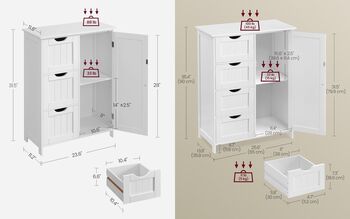 Freestanding Bathroom Storage Cabinet With Drawers, 9 of 10