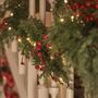 Pre Lit Red Berry Christmas Garland, thumbnail 8 of 9