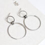 Sterling Silver Double Wreath Drop Earrings, thumbnail 6 of 7