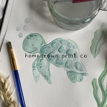 Personalised New Baby Name Print, Underwater Theme, 4 of 6