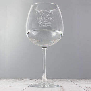 Personalised Christmas Gin Balloon Glass, 3 of 4