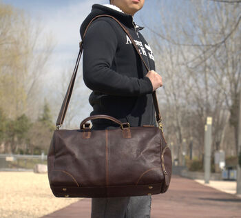 Leather Weekend Bag, 4 of 12
