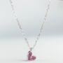 Sterling Silver Pink Crystal Heart Pendant Necklace, thumbnail 1 of 6