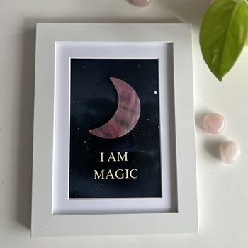 Spiritual Gift For Her, Affirmation Moon Wall Art Framed Print, 4 of 5