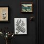 Rocaille Hand Drawn Illustration In Black Frame, thumbnail 5 of 6