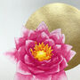 Water Lily Gold Leaf Limited Edition Print Unframed, thumbnail 3 of 5