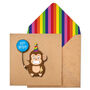 Handmade Cheeky Monkey Personalised Birthday Card, thumbnail 1 of 5