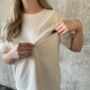 Women's Cream Breastfeeding Oversized T Shirt, thumbnail 1 of 4