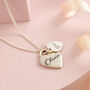 Heart Tags Script Name Silver Necklace, thumbnail 2 of 8