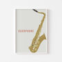 Saxophone Print | Instrument Music Poster, thumbnail 5 of 10