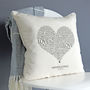 Personalised Heart Word Art Piped Cushion, thumbnail 2 of 4