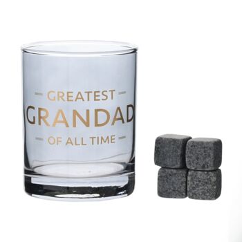 Greatest Grandad Whisky Glass And Whisky Stones, 2 of 3