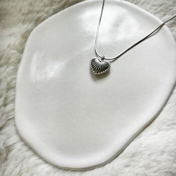 Silver Puffed Heart Necklace, 2 of 3
