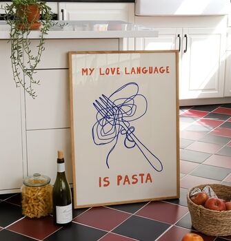 Pasta Love Language Kitchen Print, 2 of 2