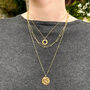 Waterproof Gold Plated Multi Strand Necklace With Moon And Sun, thumbnail 1 of 3