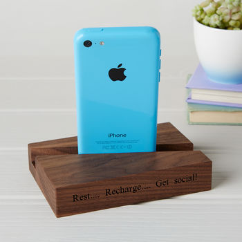 Personalised Wooden Phone And Tablet Stand, 8 of 10