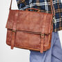 Personalised Leather Roll Top Messenger Laptop Bag, thumbnail 1 of 4