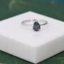 Sterling Silver One Carat Mystic Black Cz Pear Cut Ring, thumbnail 2 of 11