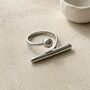 Ball Bar Ring Silver Non Tarnish Waterproof, thumbnail 8 of 8