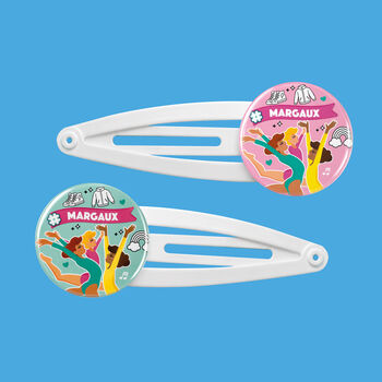 Personalised Gymnastic Fantastic Birthday Hair Clips Gift Set, 2 of 3