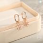 Sterling Silver Dainty Snowflake Huggie Hoop, thumbnail 2 of 10