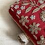 Red Handcrafted Raw Silk Clutch Bag, thumbnail 10 of 10