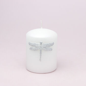 G Decor Dragonfly Nature White Elegant Pillar Candle, 6 of 7