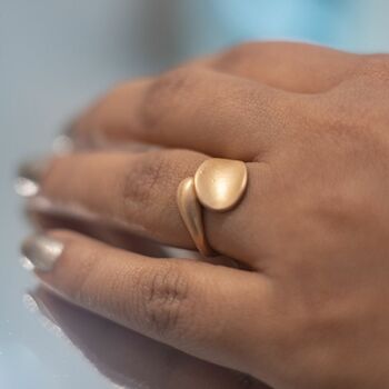 Adjustable Simple Stacking Gold Plated Open Wave Ring, 7 of 7
