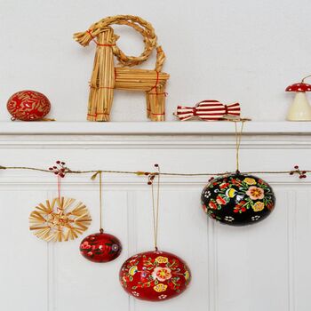Handmade Papermache Christmas Ornaments, 2 of 2