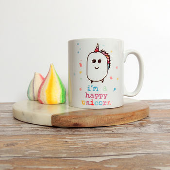 Funny 'I'm A Happy Unicorn' Multicolour Ceramic Mug, 4 of 5