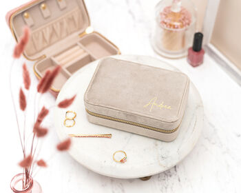 Personalised Velvet Travel Jewellery Box, 2 of 11