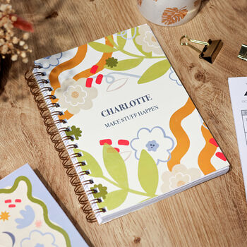 Personalised Blooms Of Joy Combined Diary And Notebook, 12 of 12