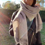 Embroidered Lambswool Blanket Scarf, thumbnail 3 of 7
