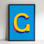 Letter G Print Alphabet Initial Personalised Art Print, thumbnail 2 of 3