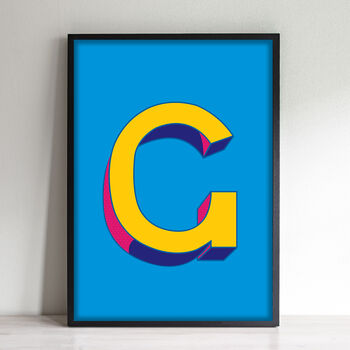 Letter G Print Alphabet Initial Personalised Art Print, 2 of 3