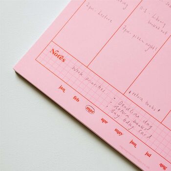 A4 Weekly Planner Pad | Pink And Red, 2 of 6